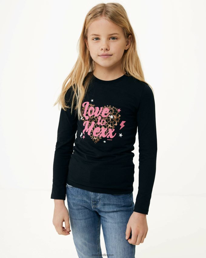 Girls Mexx Schwarz Long sleeve artwork t-shirt Black 2B480T836