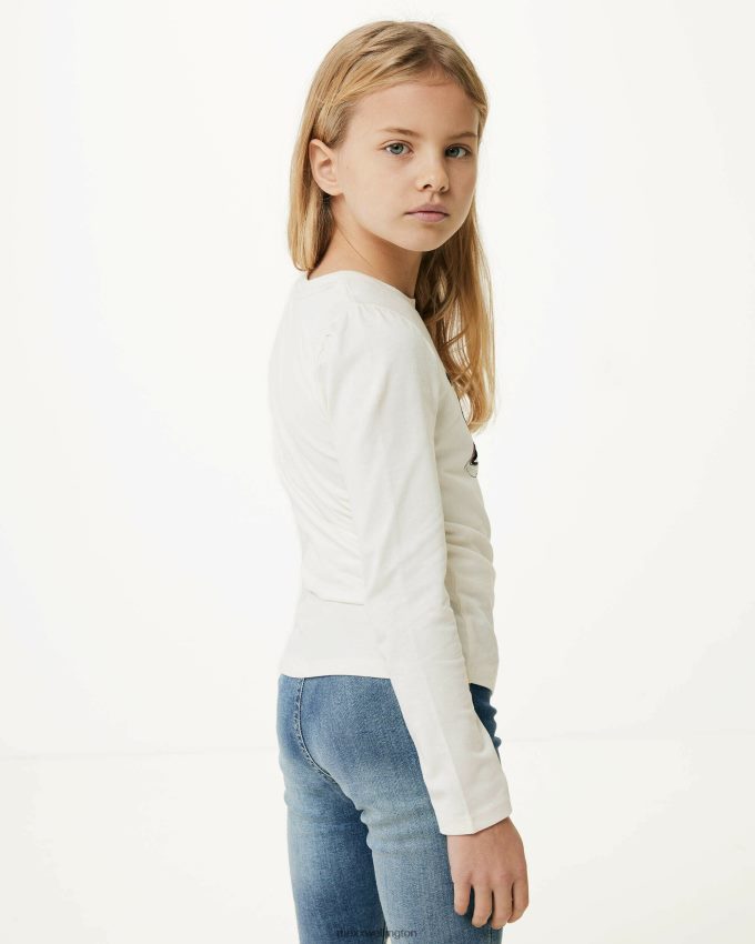 Girls Mexx White Long sleeve artwork t-shirt Off 2B480T832