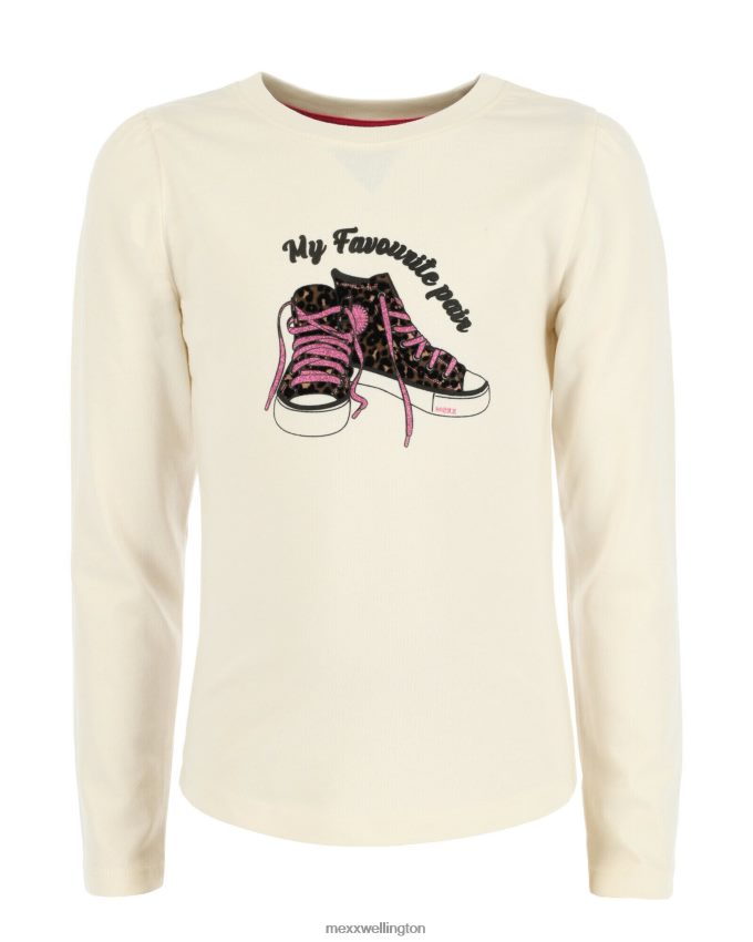 Girls Mexx White Long sleeve artwork t-shirt Off 2B480T832