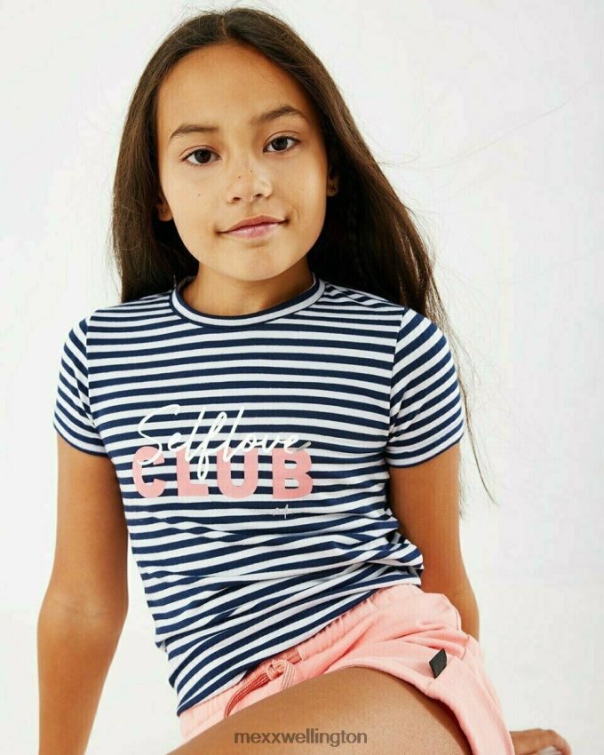 Girls Mexx White Striped artwork t-shirt Off white 2B480T801