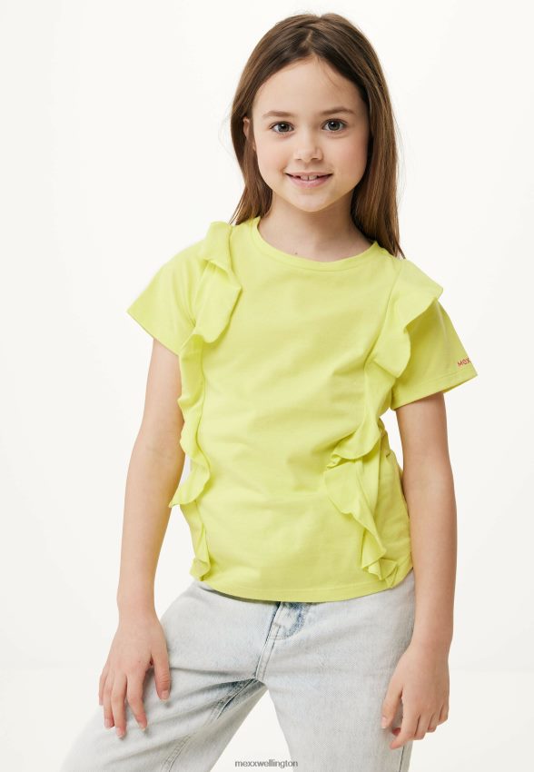 Girls Mexx Yellow Ruffle Short Sleeve T-shirt 2B480T751