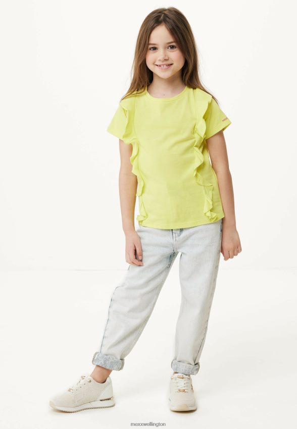 Girls Mexx Yellow Ruffle Short Sleeve T-shirt 2B480T751