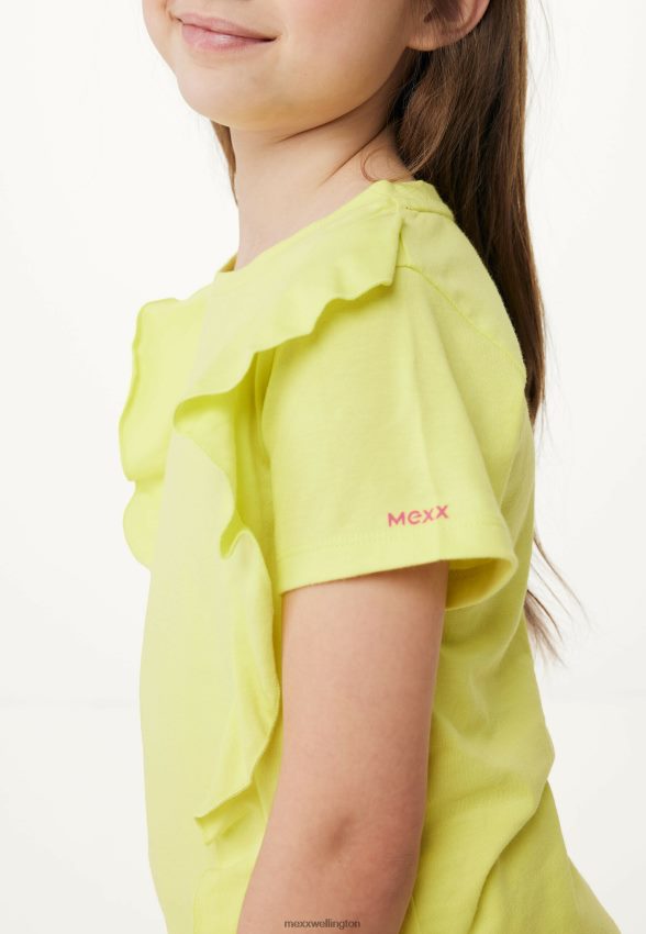 Girls Mexx Yellow Ruffle Short Sleeve T-shirt 2B480T751