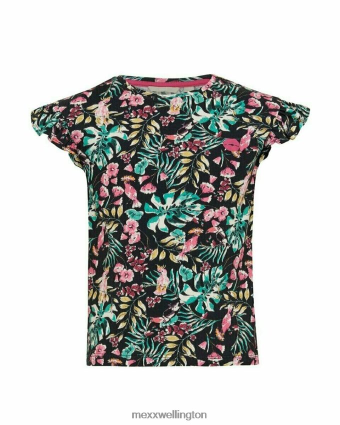 Girls Mexx Blue Printed ruffle top Navy 2B480T869