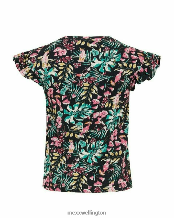 Girls Mexx Blue Printed ruffle top Navy 2B480T869