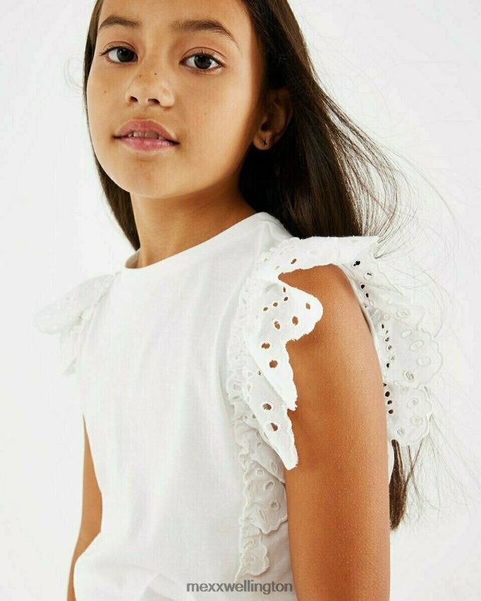 Girls Mexx White Broidery sleeves top Off white 2B480T783