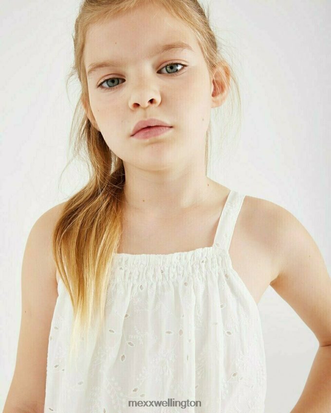 Girls Mexx White Broidery top Off white 2B480T864