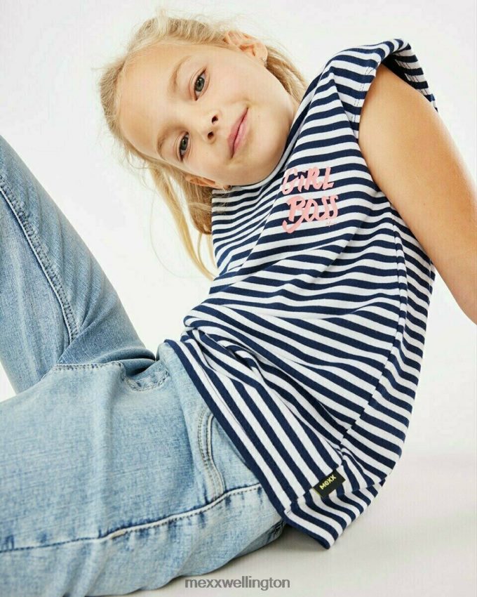 Girls Mexx White Stripe top shoulderpads Off white 2B480T784