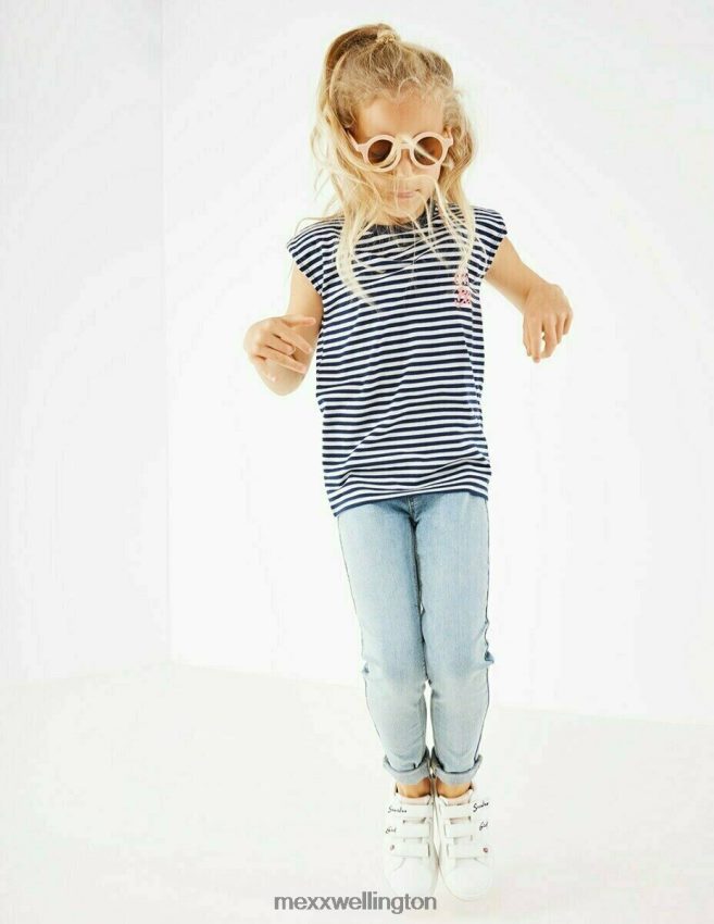 Girls Mexx White Stripe top shoulderpads Off white 2B480T784