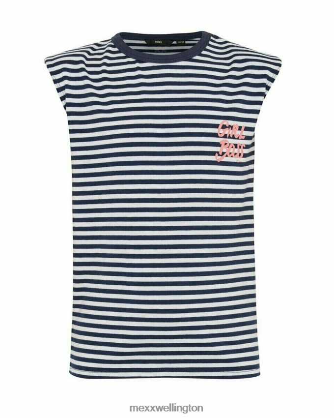 Girls Mexx White Stripe top shoulderpads Off white 2B480T784