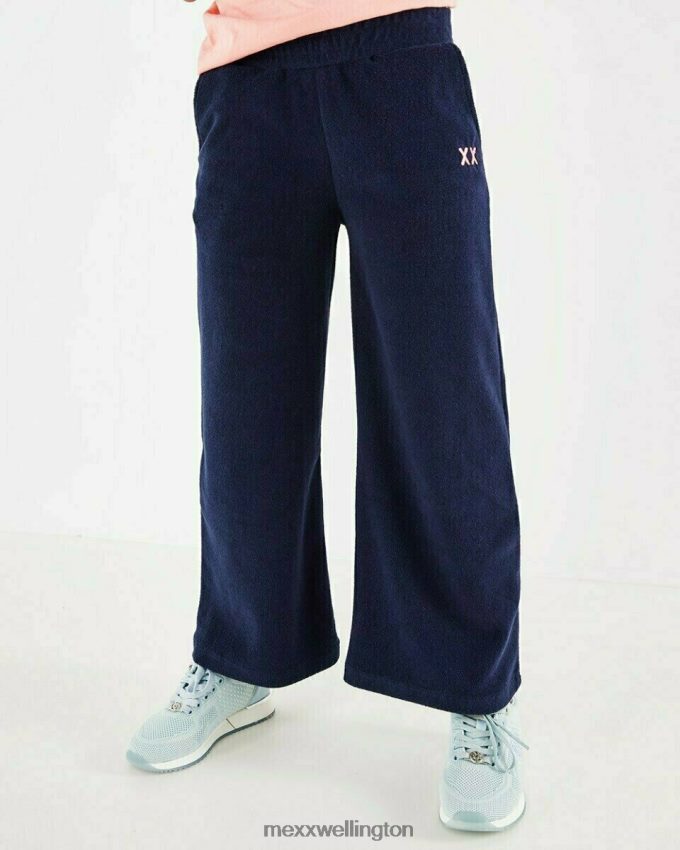 Girls Mexx Blue Wide toweling pants Navy 2B480T861