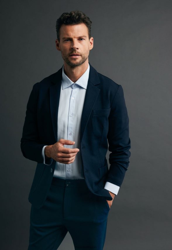 Men Mexx Blue Stretch Blazer Navy 2B480T463