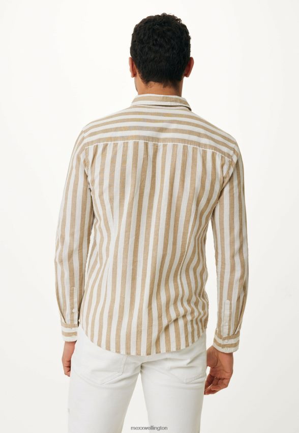 Men Mexx Beige Shirt Striped 2B480T470