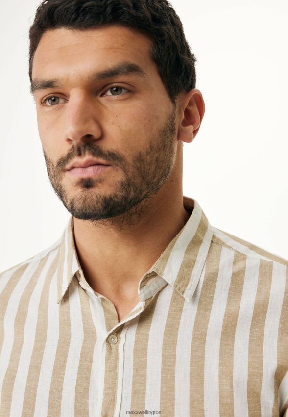 Men Mexx Beige Shirt Striped 2B480T470