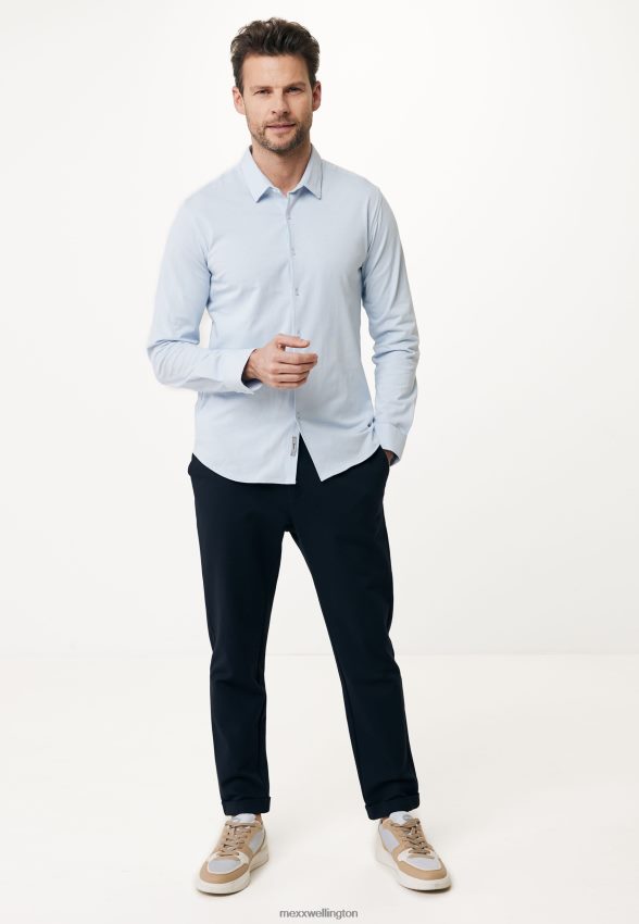 Men Mexx Blue Jersey Shirt Basic Light 2B480T576