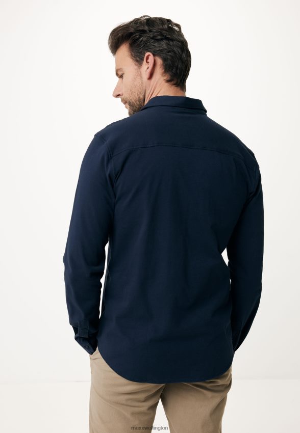 Men Mexx Blue Jersey Shirt Basic Navy 2B480T575