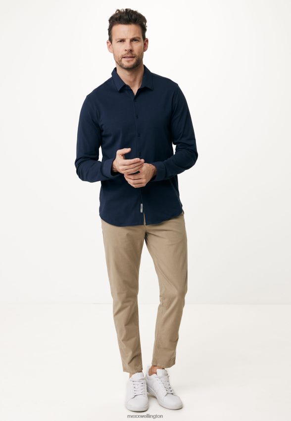 Men Mexx Blue Jersey Shirt Basic Navy 2B480T575