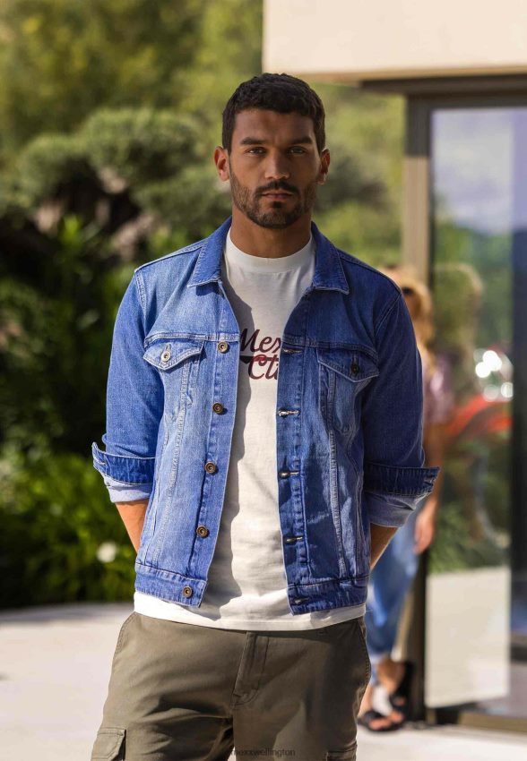 Men Mexx Beige Denim Jacket Crown Bleach 2B480T522