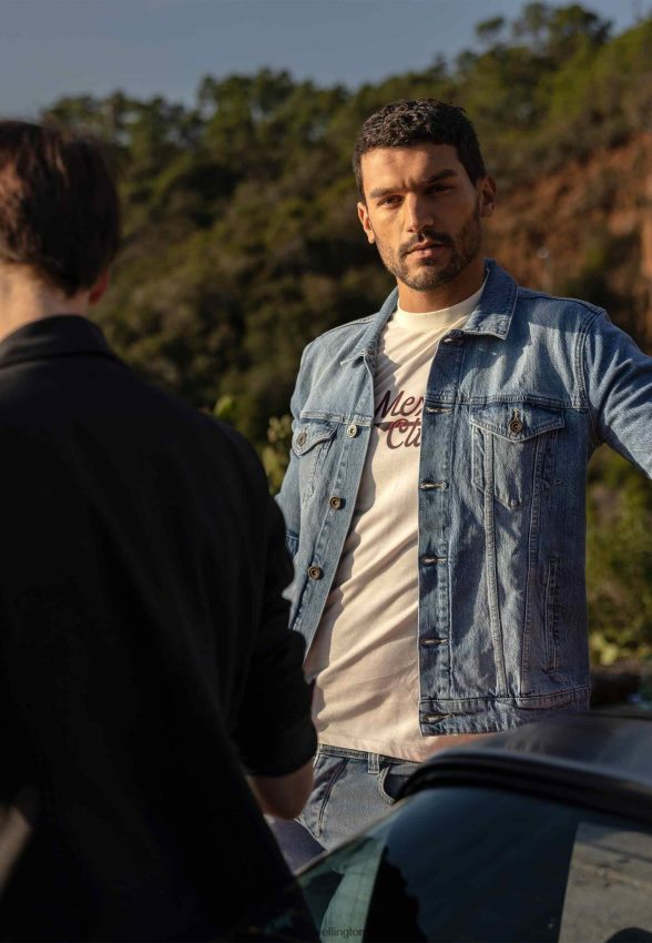 Men Mexx Beige Denim Jacket Crown Bleach 2B480T522