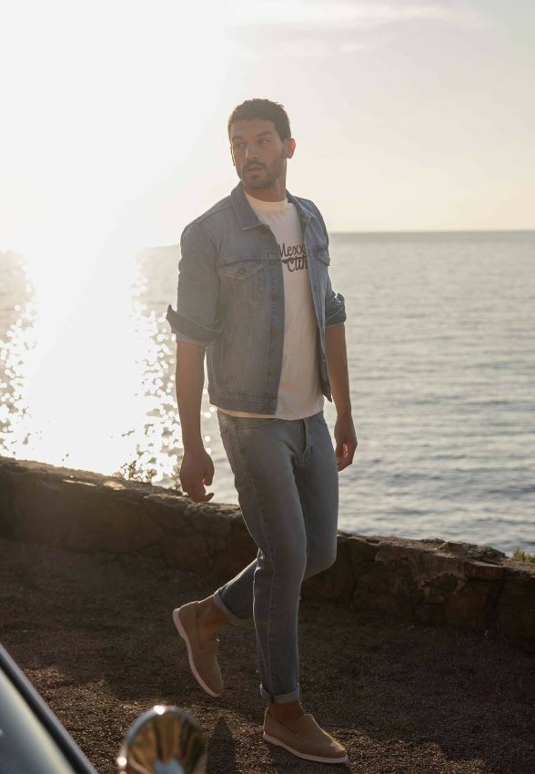 Men Mexx Beige Denim Jacket Crown Bleach 2B480T522