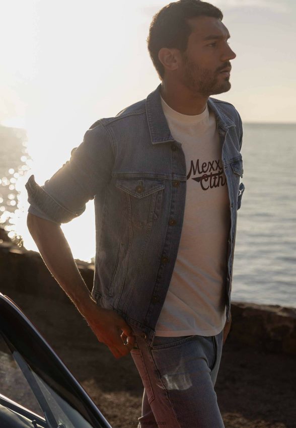 Men Mexx Beige Denim Jacket Crown Bleach 2B480T522