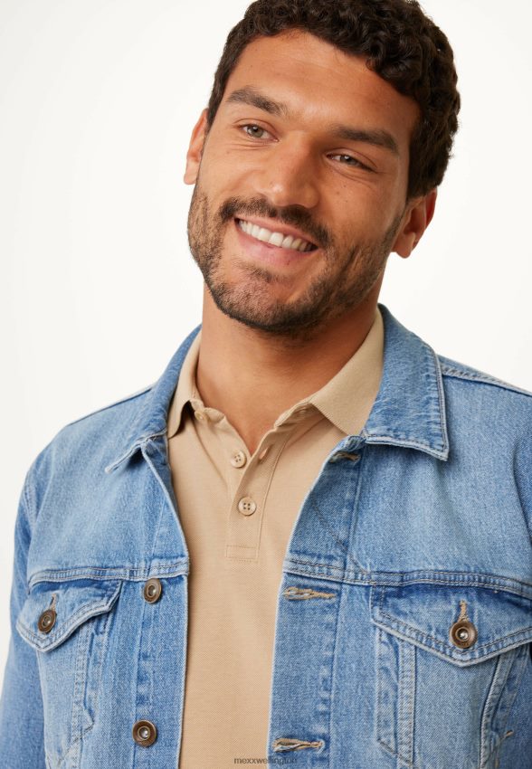 Men Mexx Beige Denim Jacket Crown Bleach 2B480T522