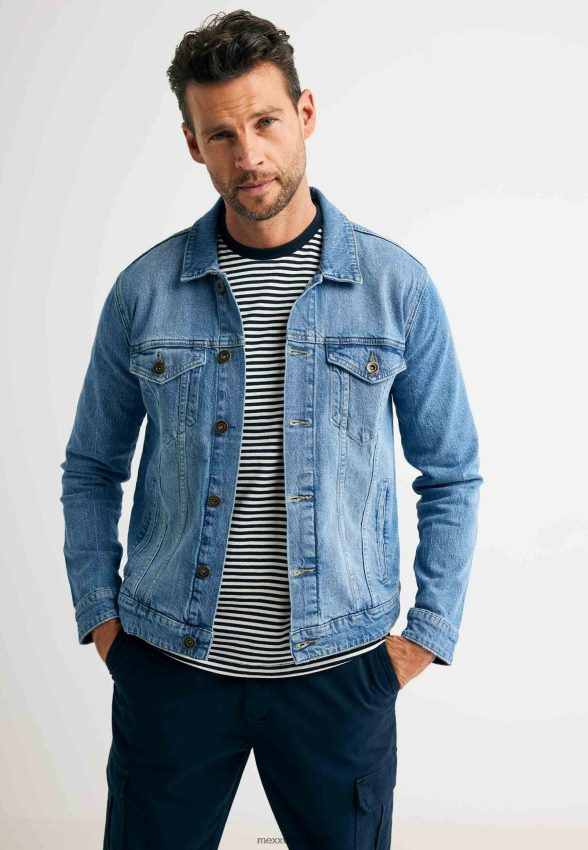 Men Mexx Beige Denim Jacket Crown Bleach 2B480T522