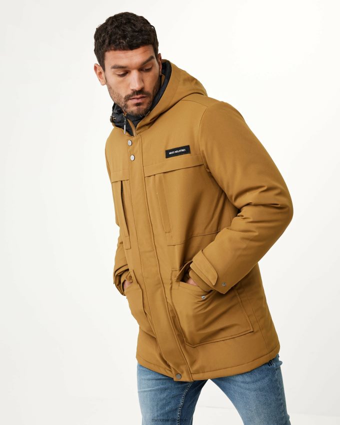 Men Mexx Brown Hooded parka Golden 2B480T601