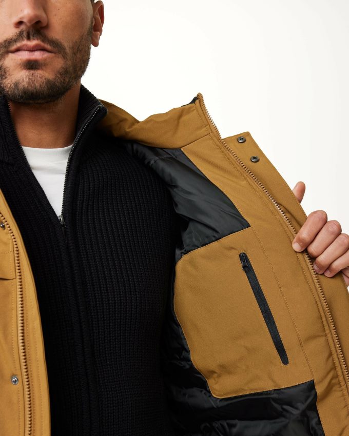 Men Mexx Brown Hooded parka Golden 2B480T601