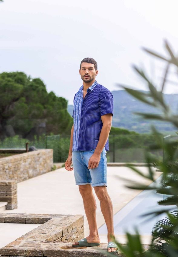 Men Mexx Blue Steve Jeans Short Light 2B480T615