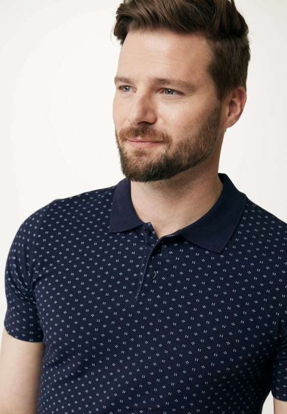 Men Mexx Blue Polo Print Navy 2B480T504