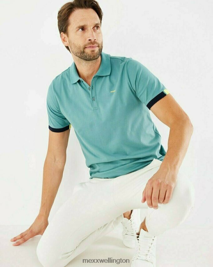 Men Mexx Green Pique polo Dark Mint 2B480T737