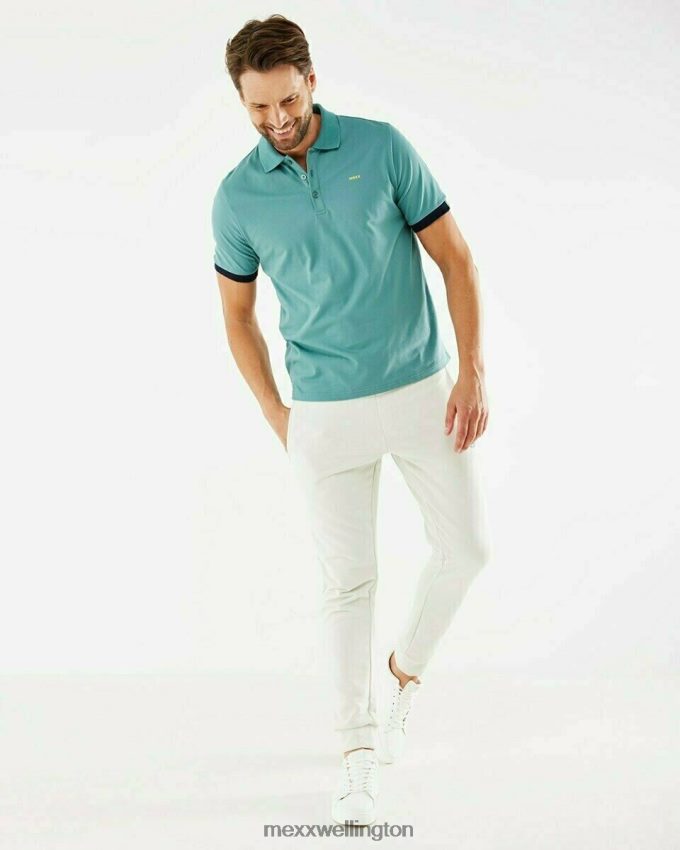 Men Mexx Green Pique polo Dark Mint 2B480T737