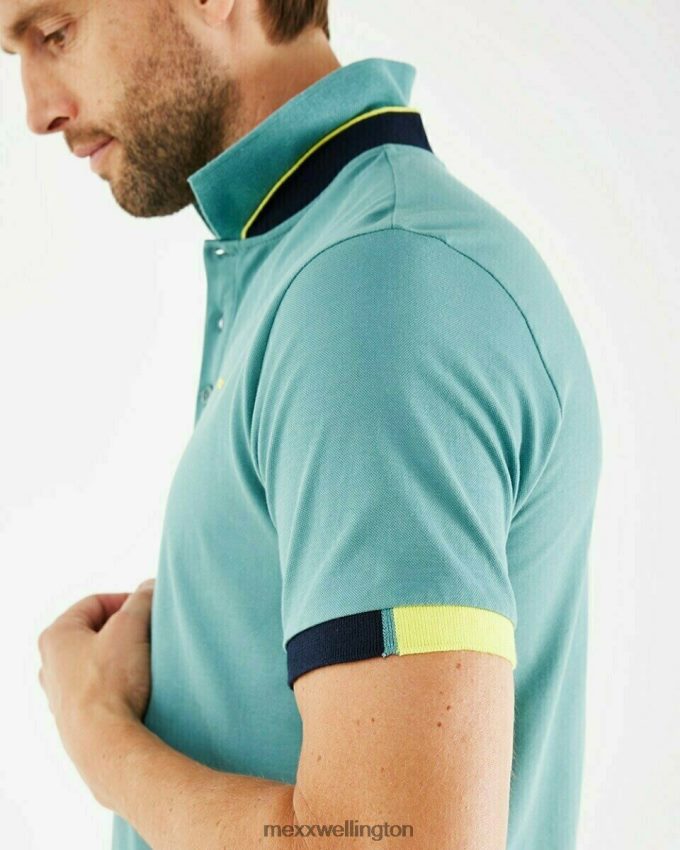Men Mexx Green Pique polo Dark Mint 2B480T737