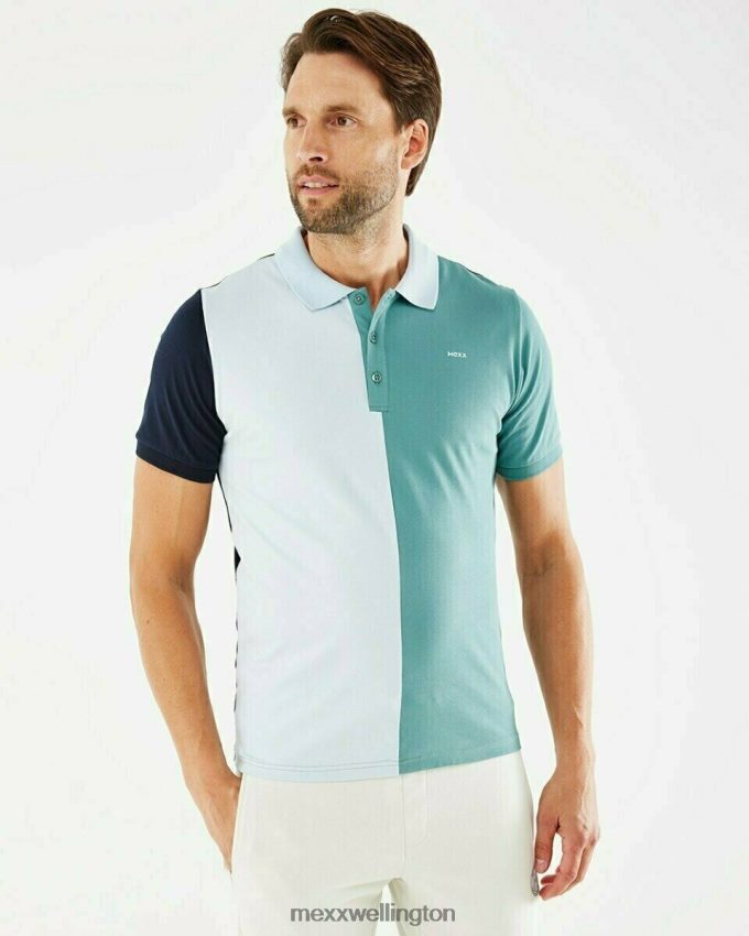 Men Mexx Green Polo Color Blocked Dark Mint 2B480T594