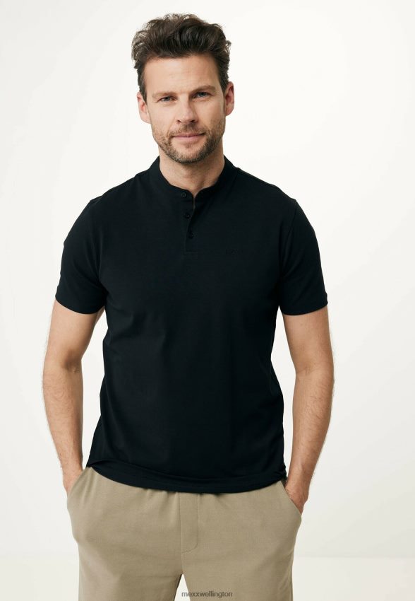 Men Mexx Schwarz Polo Mao Collar Black 2B480T487