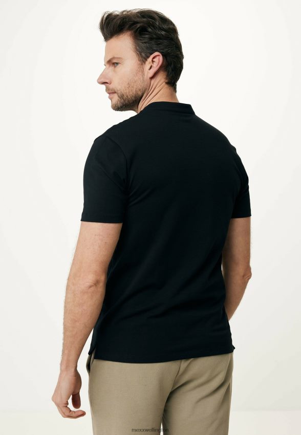 Men Mexx Schwarz Polo Mao Collar Black 2B480T487