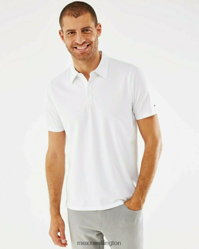 Men Mexx White Jersey Polo 2B480T589