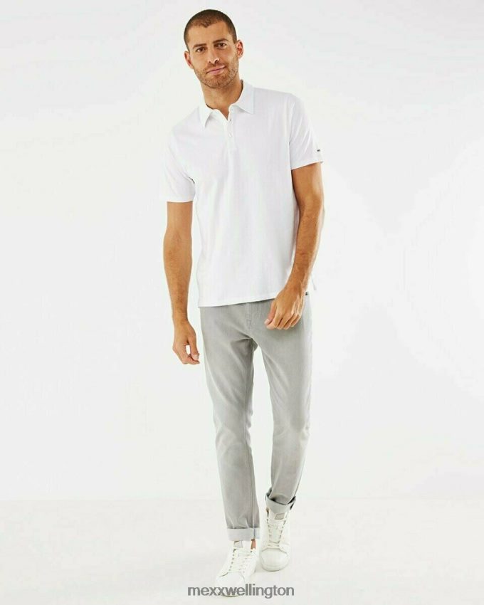Men Mexx White Jersey Polo 2B480T589