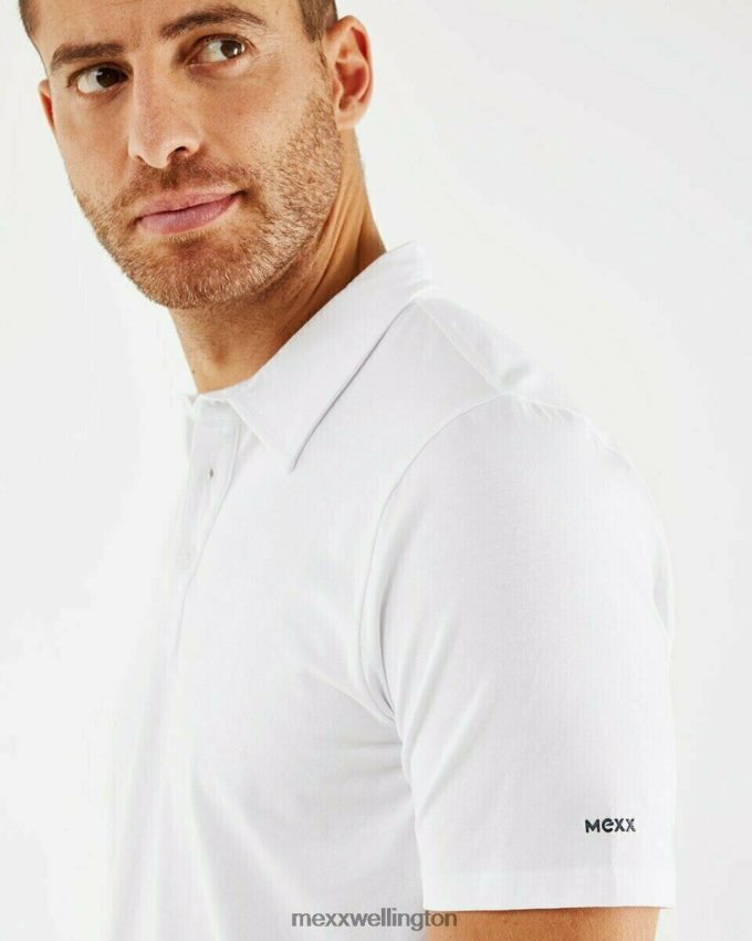 Men Mexx White Jersey Polo 2B480T589