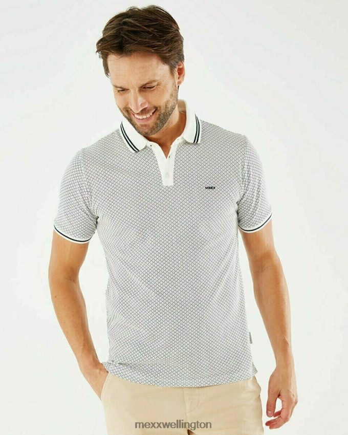 Men Mexx White Pique Polo Off 2B480T593