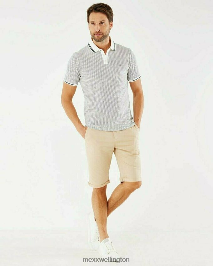 Men Mexx White Pique Polo Off 2B480T593