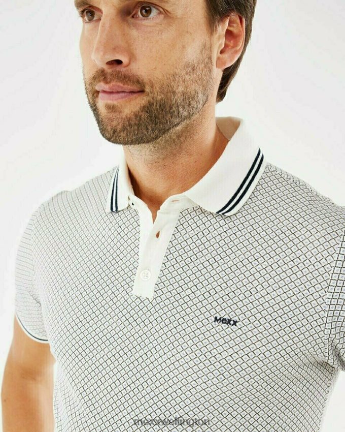Men Mexx White Pique Polo Off 2B480T593