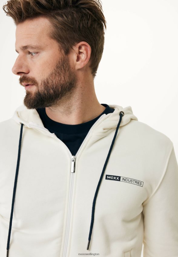 Men Mexx Beige Hooded Cardigan Off White 2B480T603