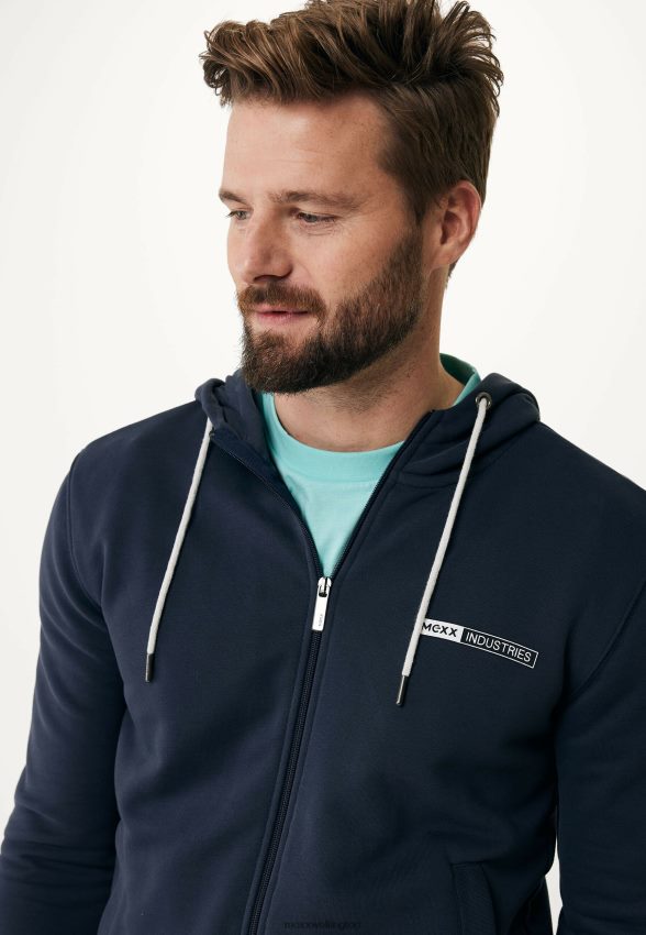 Men Mexx Blue Hooded Cardigan Navy 2B480T566