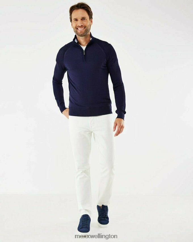 Men Mexx Blue Raglan Sweater With Zipper Navy 2B480T616