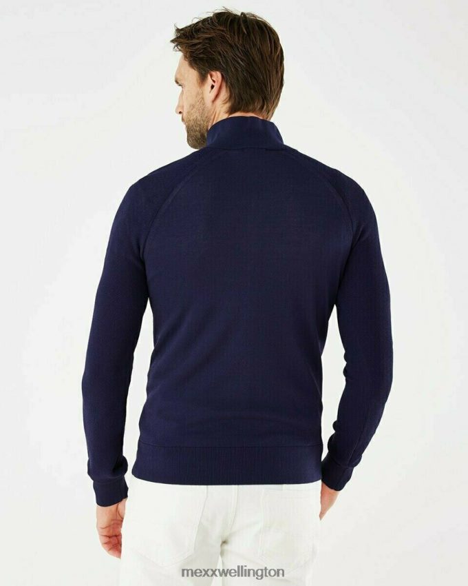 Men Mexx Blue Raglan Sweater With Zipper Navy 2B480T616