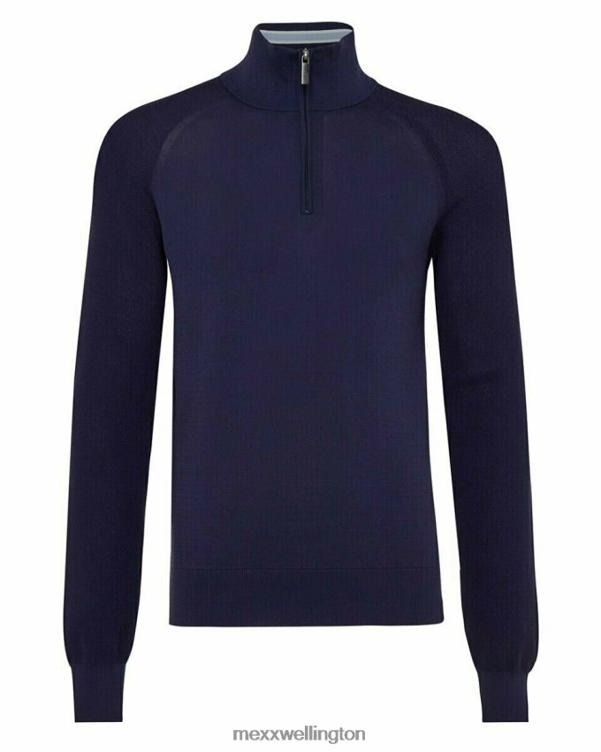 Men Mexx Blue Raglan Sweater With Zipper Navy 2B480T616