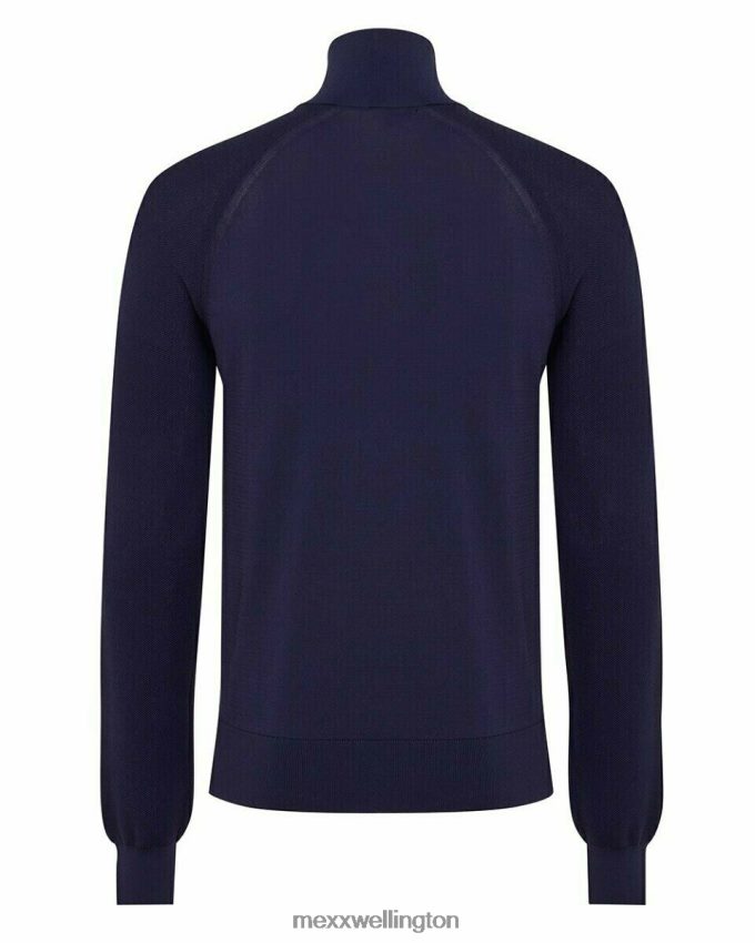 Men Mexx Blue Raglan Sweater With Zipper Navy 2B480T616