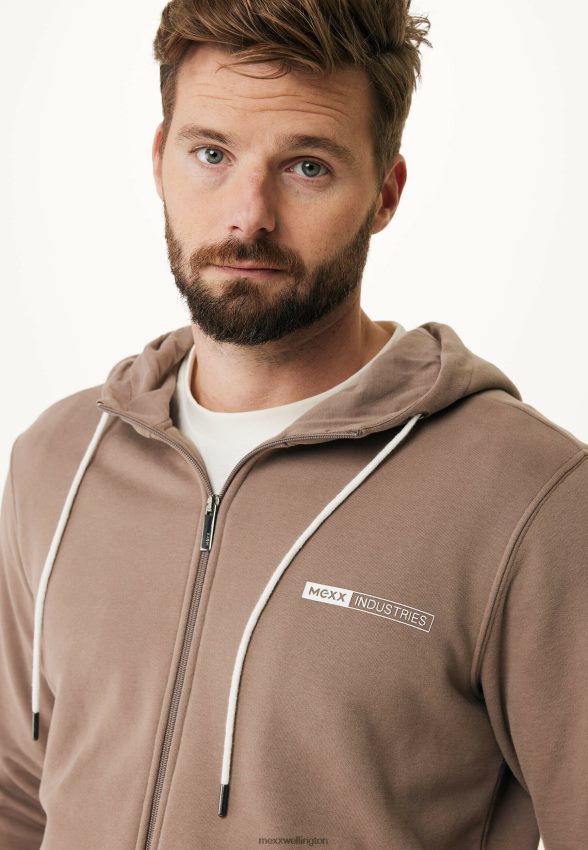 Men Mexx Brown Hooded Cardigan 2B480T569